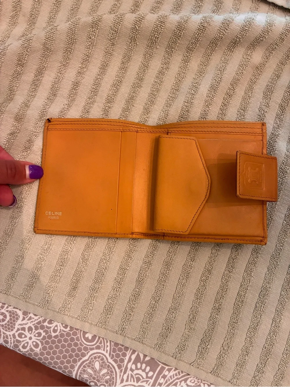 Celine Macadam Dark Brown & Tan Signature Compact Wallet